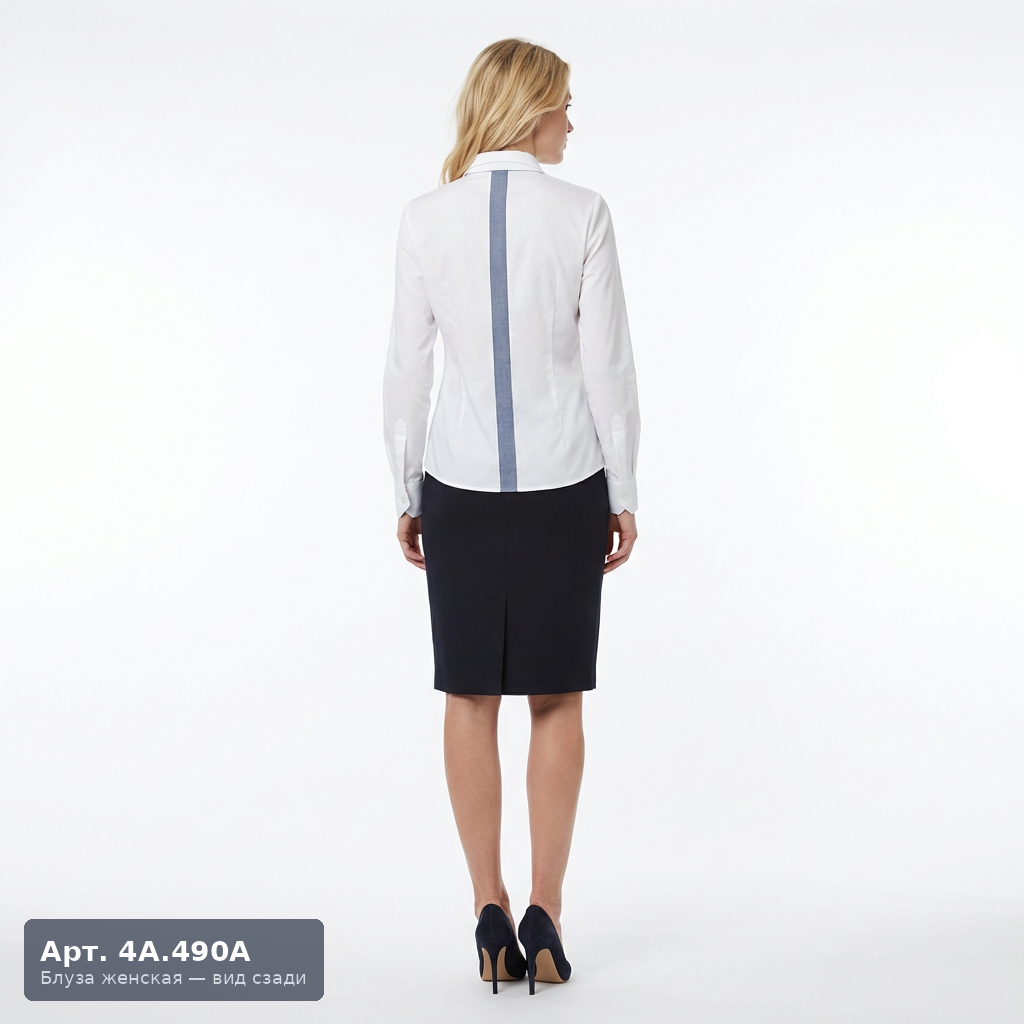 Блуза женская форменная 4А.490А (двойной воротник, паты) 2